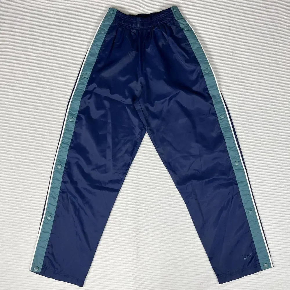 Nike Pants Unisex Kids S 4-6 Blue Side Snap Tearaway Track Warm Up Basketball